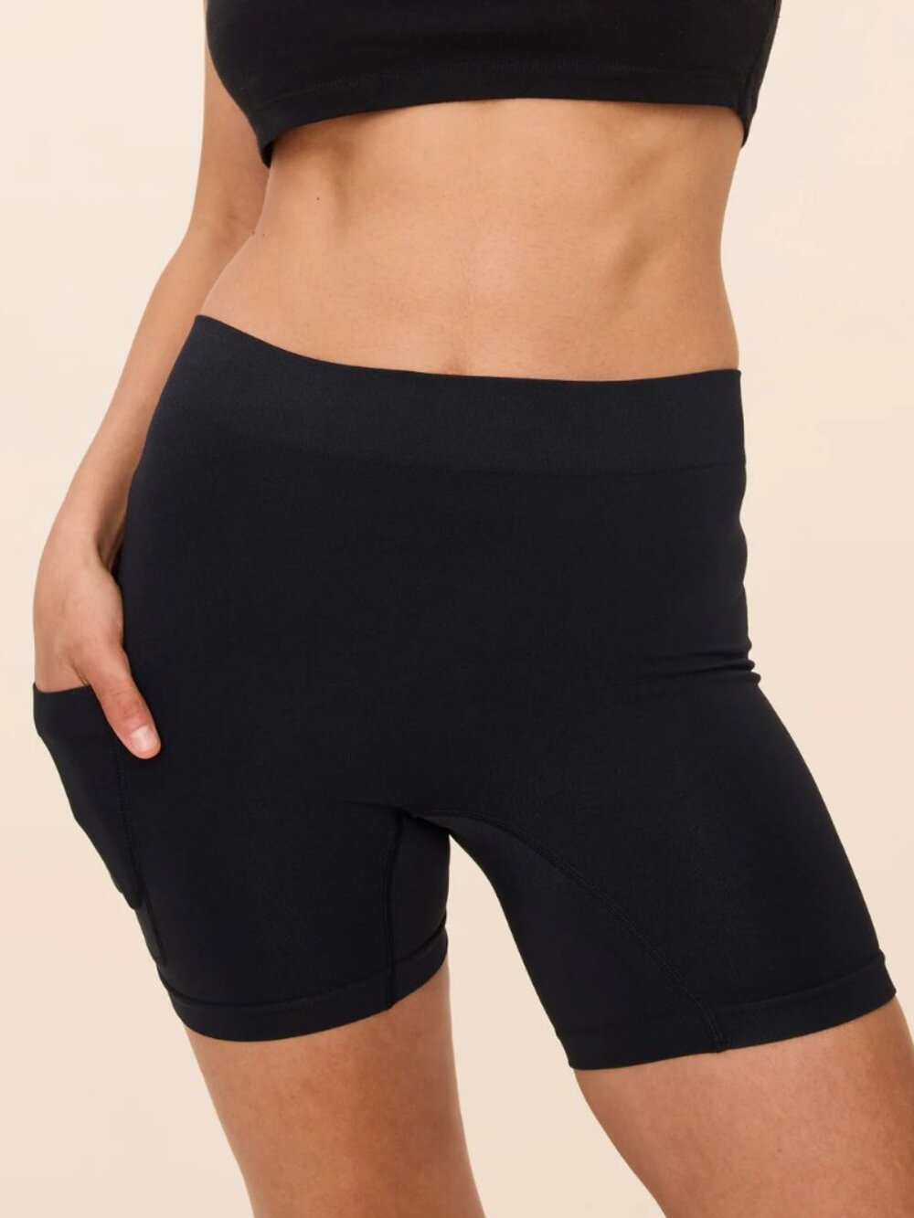 NEW Thigh Society The Cargo Biker Short UPF 50+ Anti-Chafe Black 5" Size XL/2XL